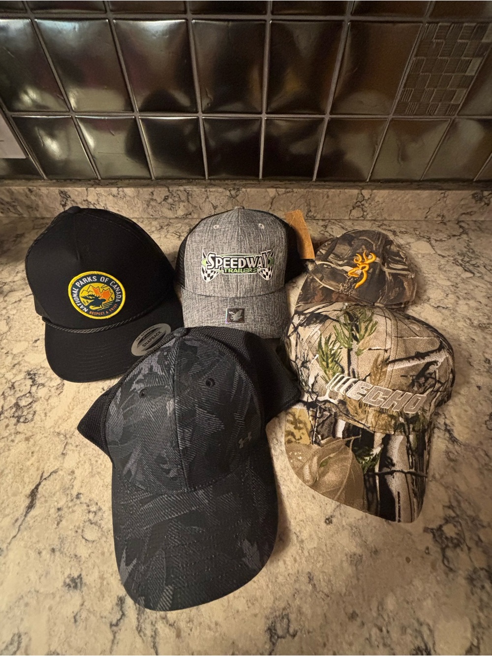 Men’s baseball cap collection of 6 hats new and used
